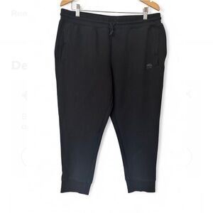 Roots Black joggers with Elastic Waistband and Tapered Legs